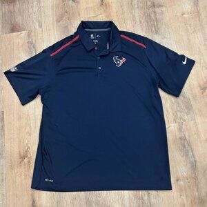 NIKE Men's XL Houston Texans Football Athletic Texas Short Sleeve Pullover Polo